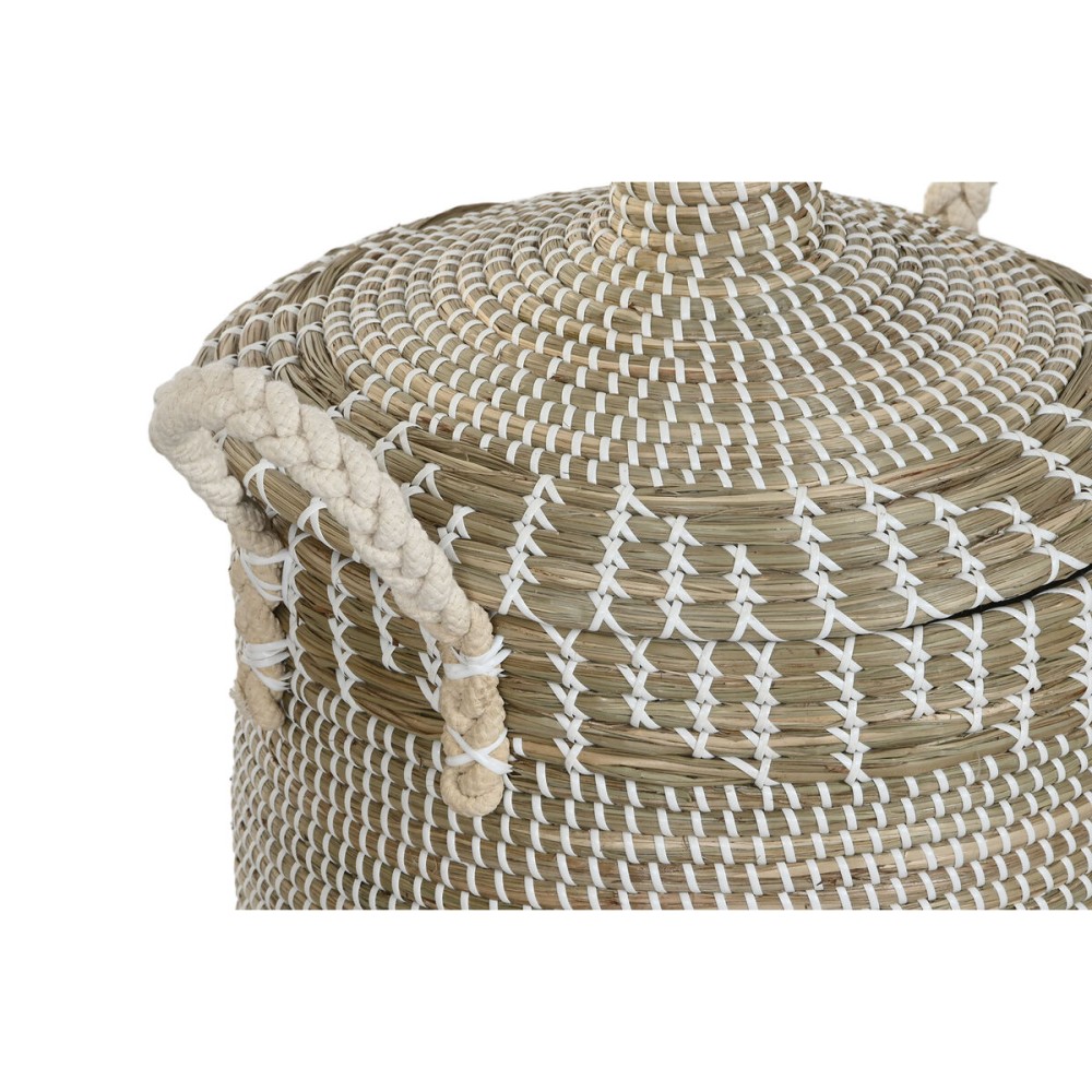 Basket set Home ESPRIT White Natural Seagrass (5 Pieces)