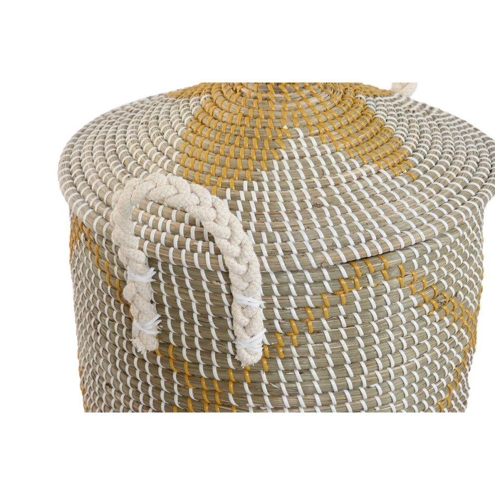 Set de basket Home ESPRIT Jaune Corail Herbier marin (2 Pièces)