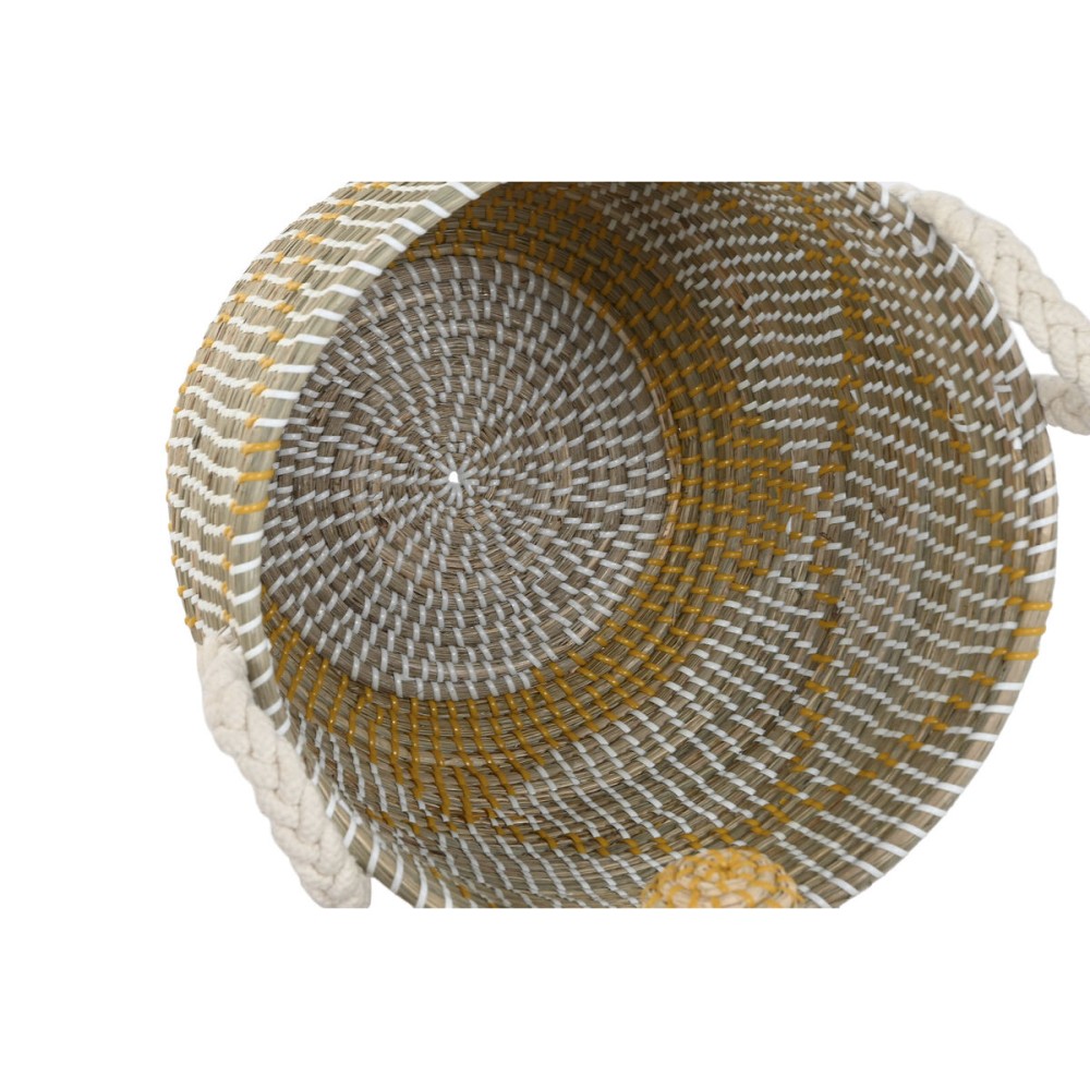 Set de basket Home ESPRIT Jaune Corail Herbier marin (2 Pièces)
