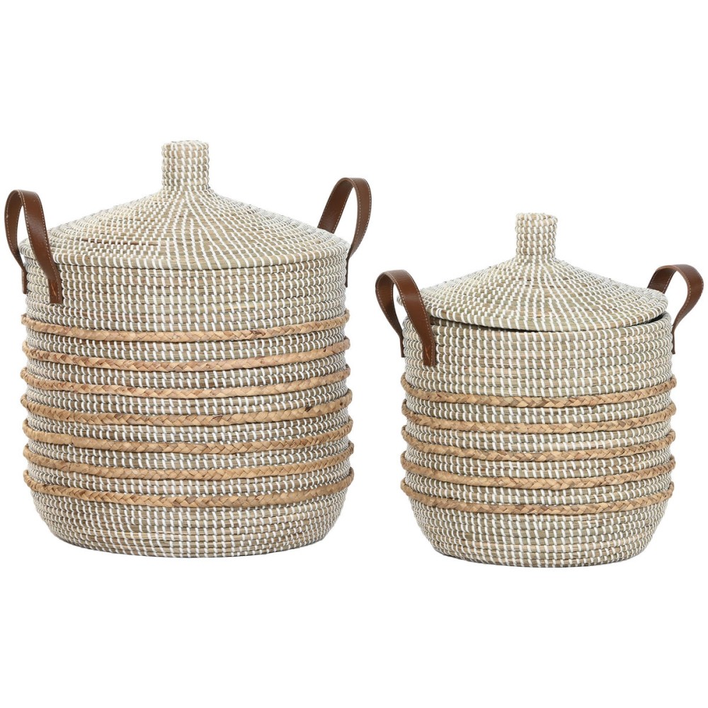 Set de basket Home ESPRIT Marron Naturel Herbier marin (2 Pièces)