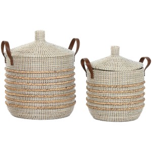 Set de basket Home ESPRIT Marron Naturel Herbier marin (2 Pièces)