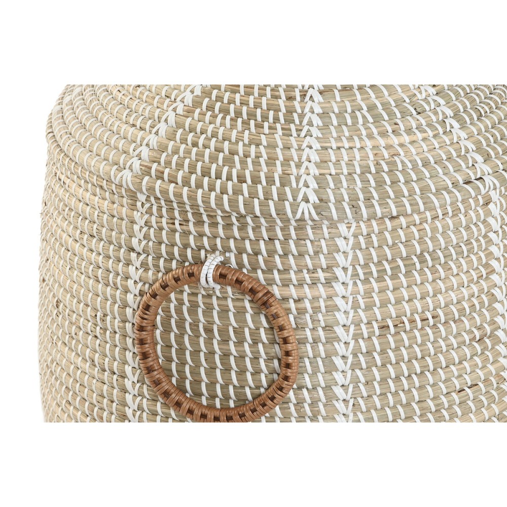 Set de basket Home ESPRIT Blanc Naturel Herbier marin (2 Pièces)