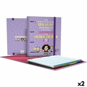 Reliure à anneaux Mafalda Carpebook Lila A4 (2 Unités)