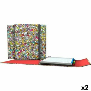 Reliure à anneaux Grafoplas Carpeplús Icons Multicouleur A4 (2 Unités)