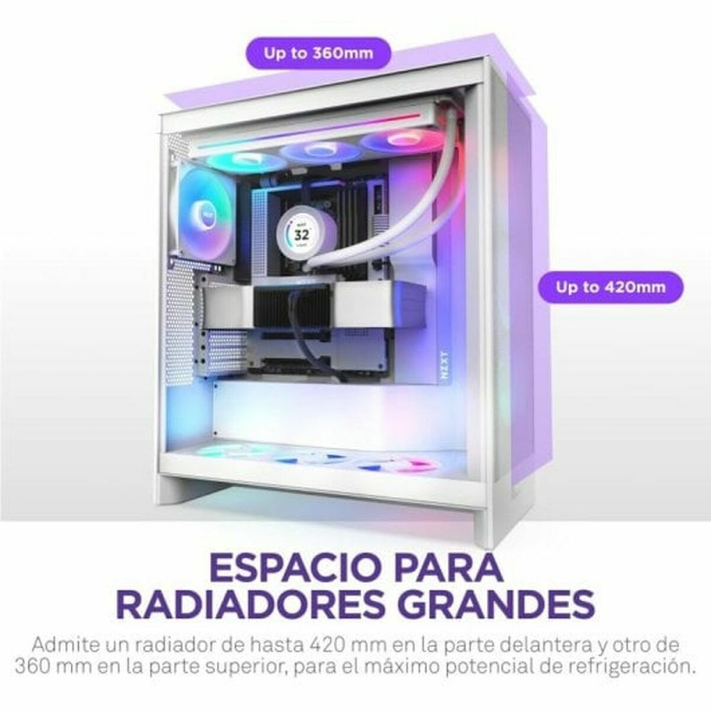 Boîtier ATX semi-tour NZXT H7 Flow RGB Midi Blanc