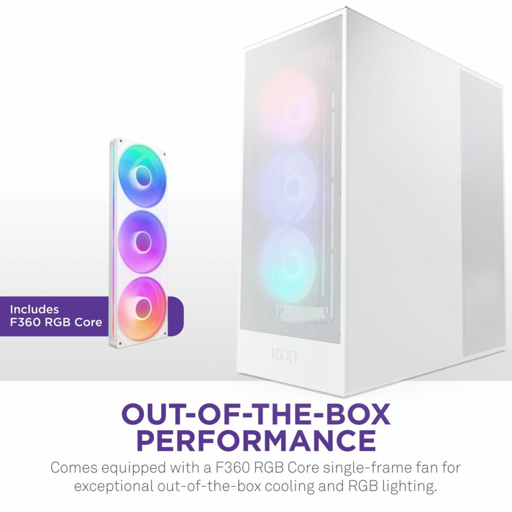 Boîtier ATX semi-tour NZXT H7 Flow RGB Midi Blanc