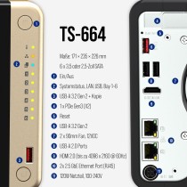 NAS-Netzwerk-Speicher Qnap TS-664 Schwarz