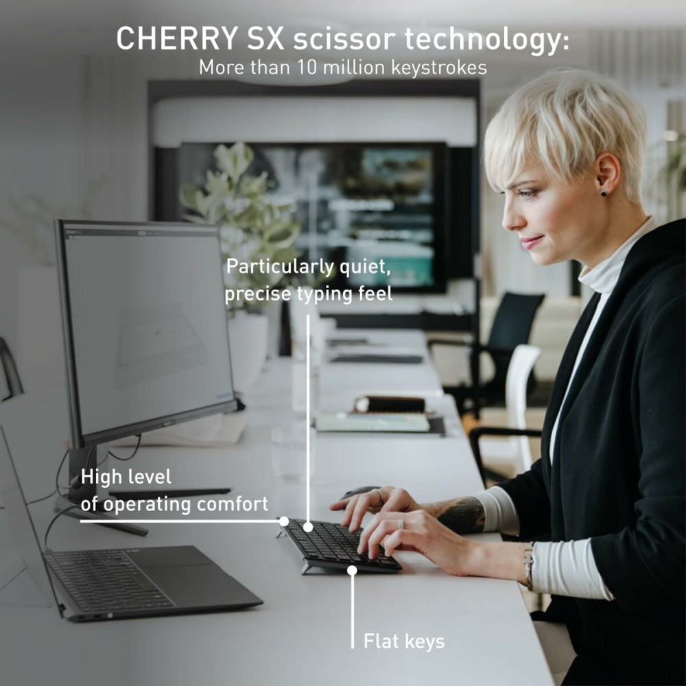 Clavier Cherry KW 9200 MINI Espagnol Qwerty Noir
