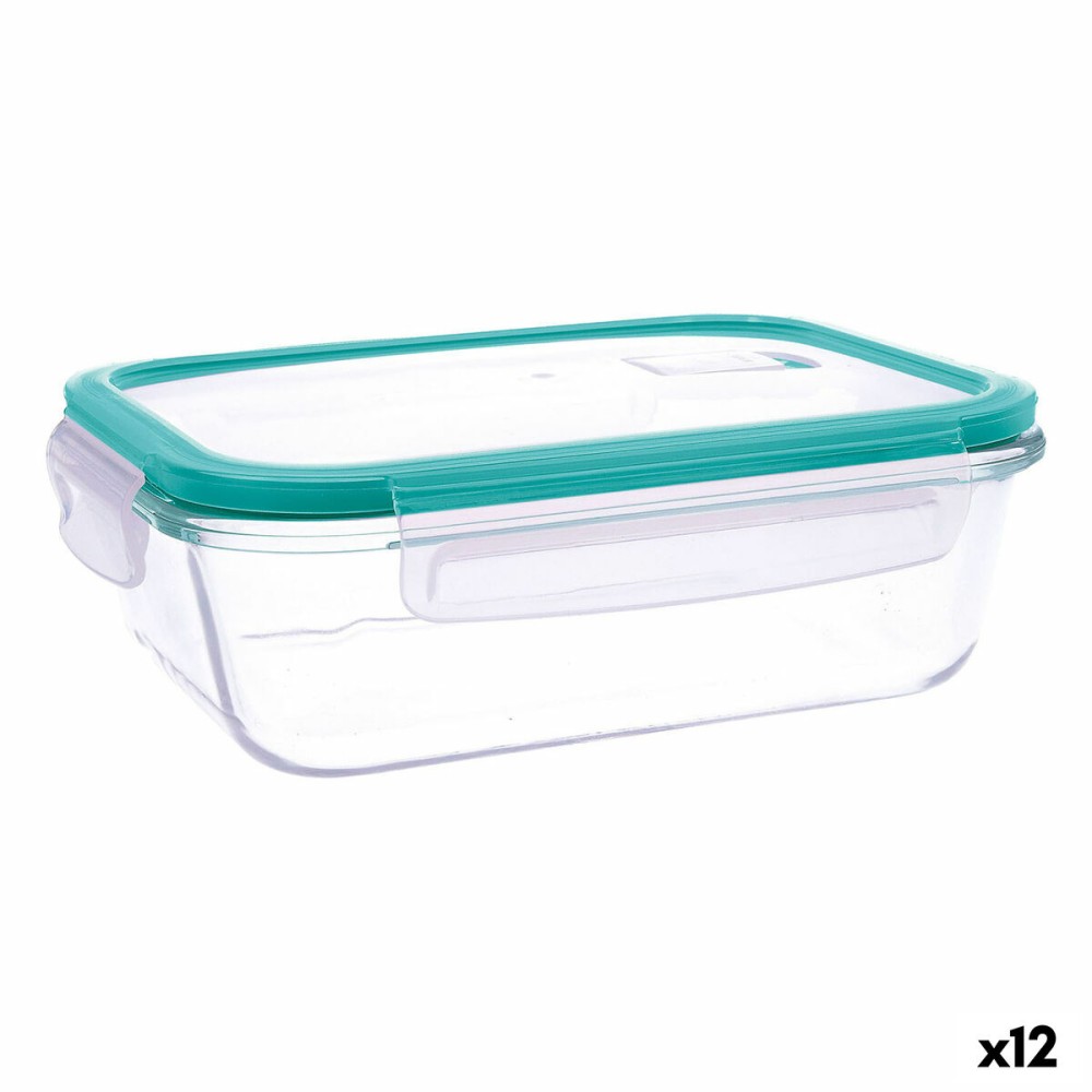 Lunchbox hermetisch Quid Ciclon türkis Glas 640 ml (12 Stück)