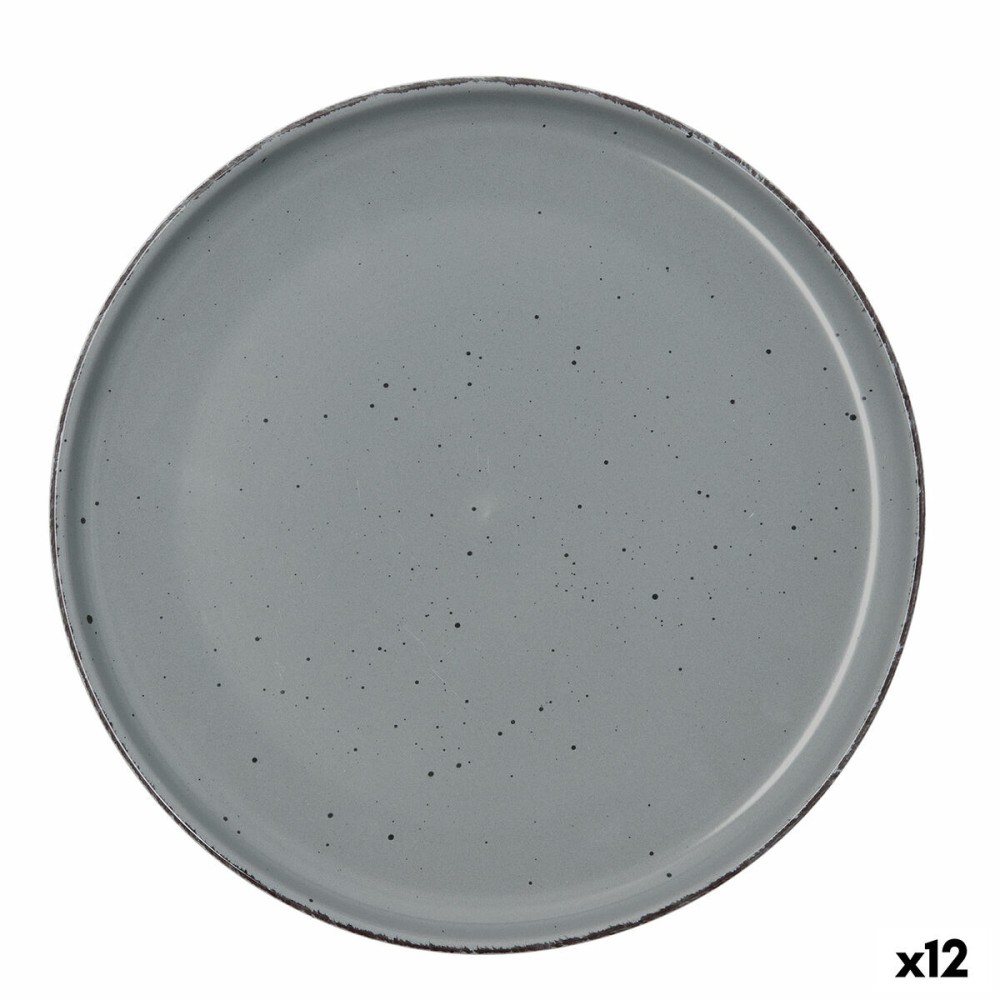 Flacher Teller Quid Duna Grau aus Keramik 26,5 x 2,8 cm (12 Stück)