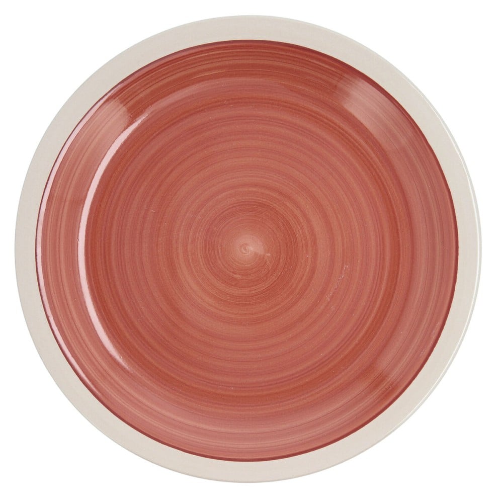 Flat Plate Quid Calypso Terracotta Ceramic Ø 27 cm (12 Units)