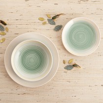 Flat Plate Quid Velvet Green Ceramic Ø 27 cm (12 Units)