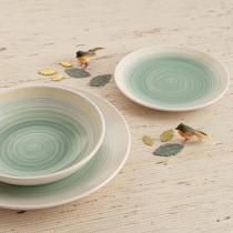 Flacher Teller Quid Velvet grün aus Keramik Ø 27 cm (12 Stück)