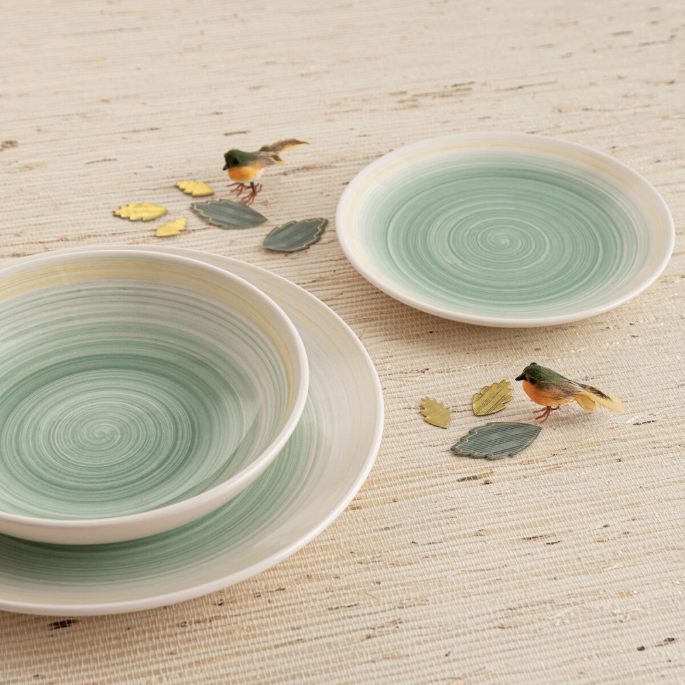 Assiette plate Quid Velvet Vert Céramique Ø 27 cm (12 Unités)