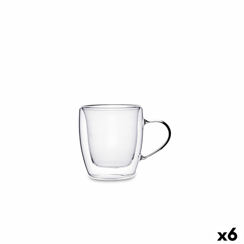 Tasse Kaffee und Tee Quid Serenia Durchsichtig Glas 80 ml (6 Stück)