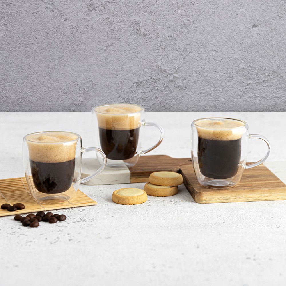 Tasse Kaffee und Tee Quid Serenia Durchsichtig Glas 80 ml (6 Stück)