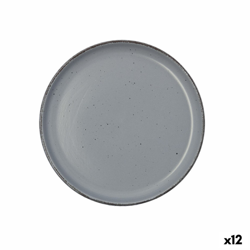 Dessertteller Quid Duna Grau aus Keramik 20 x 2,5 cm (12 Stück)