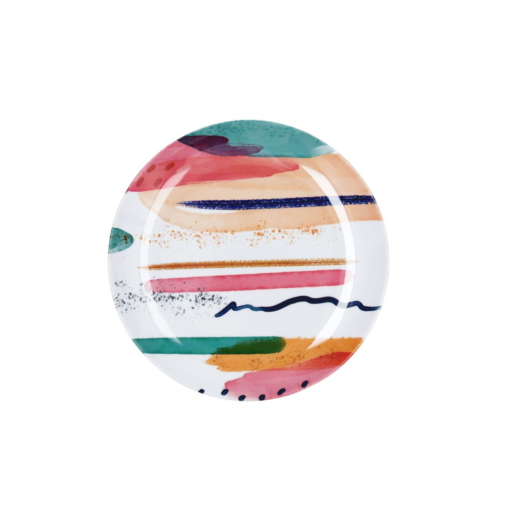 Assiette à dessert Quid Acuarela Blanc Bioplastique Ø 20 cm (12 Unités)