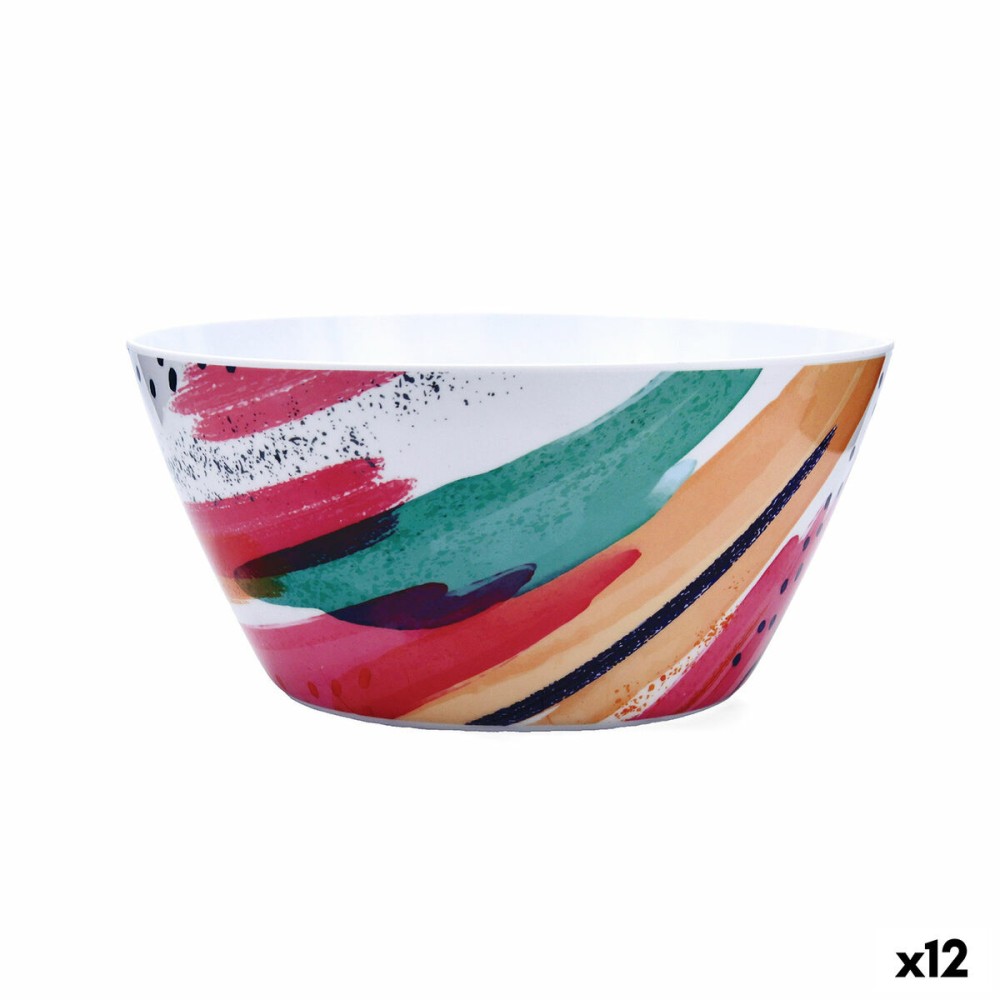 Salatschüssel Quid Acuarela Weiß Biokunststoff 25 x 12 cm (12 Stück)