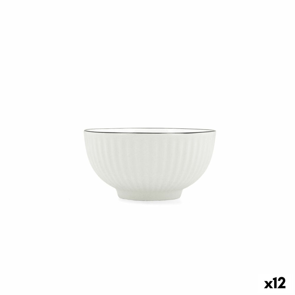 Snack Bowl Quid Gastro Black White Black Ceramic (12 Units)