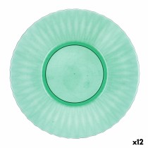 Flacher Teller Quid Iris grün Kunststoff Ø 26 cm (12 Stück)