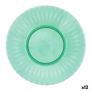 Flacher Teller Quid Iris grün Kunststoff Ø 26 cm (12 Stück)