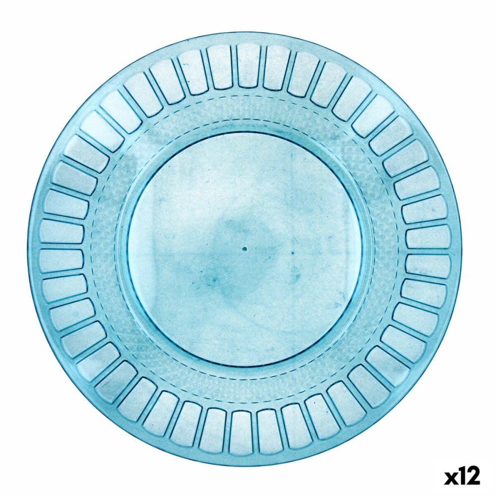 Flat Plate Quid Gaia Turquoise Plastic Ø 26 cm (12 Units)
