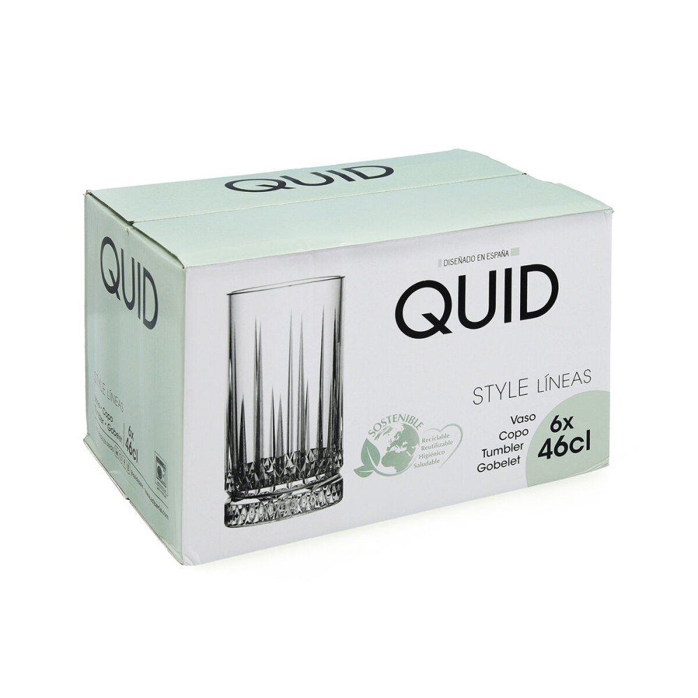Verre Quid Style Transparent verre Rayures 460 ml (6 Unités)