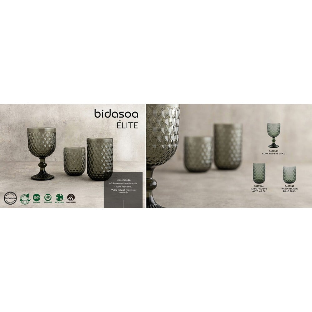 Wasserglas Bidasoa Elite Grau Glas 400 ml (6 Stück)
