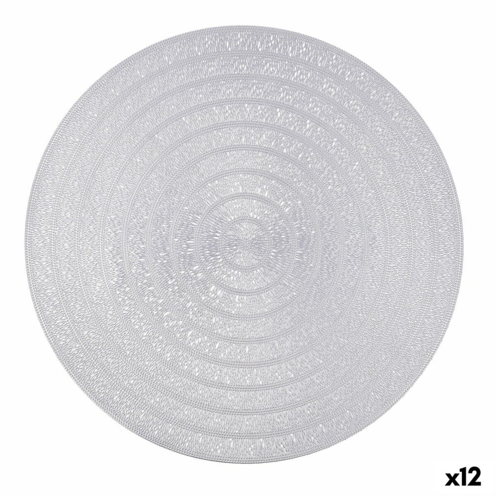 Untersetzer Quid Habitat Silberfarben Kunststoff Ø 38 cm (12 Stück)