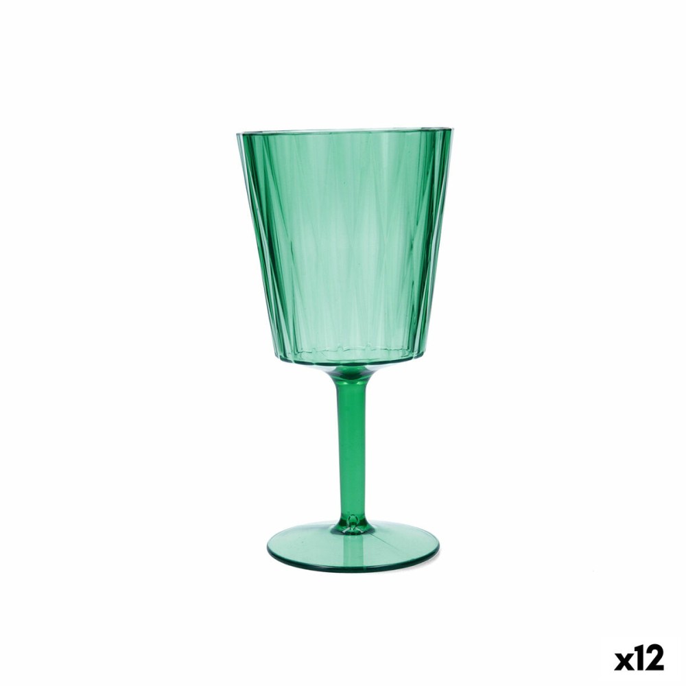Verre Quid Iris Vert Plastique 350 ml (12 Unités)