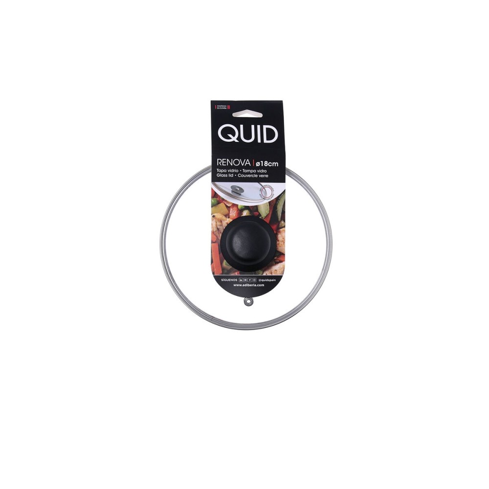 Pan lid Quid Renova Transparent Glass Ø 18 cm (6 Units)