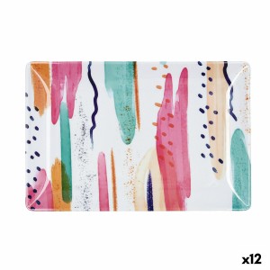 Tablett für Snacks Quid Acuarela Rosa 30 x 20 x 2 cm (12 Stück)