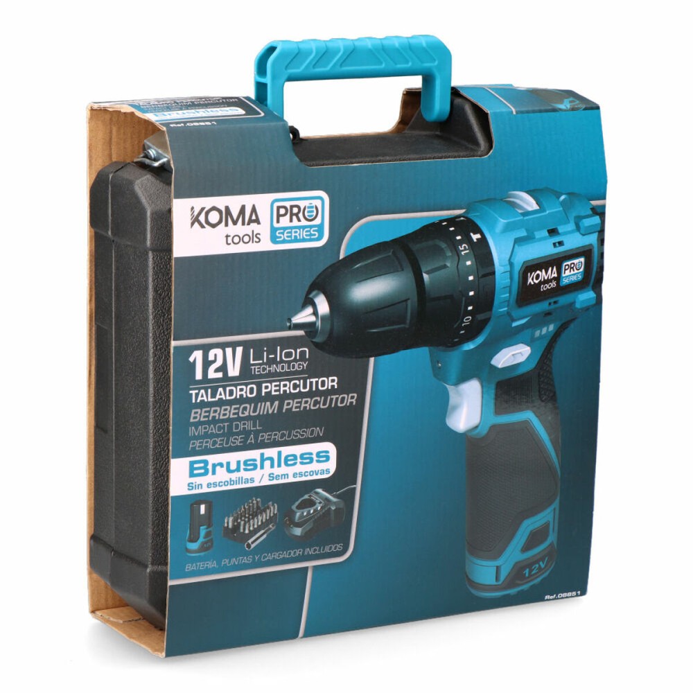 Drill and accessories set Koma Tools 12 V