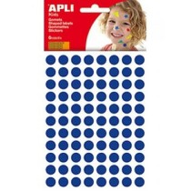 Autocollants Apli 6 feuilles Bleu Rond (10 Unités)