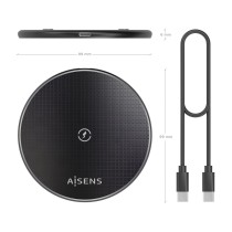 Cordless Charger Aisens ASCH-15W1WC058-BK Black 15 W