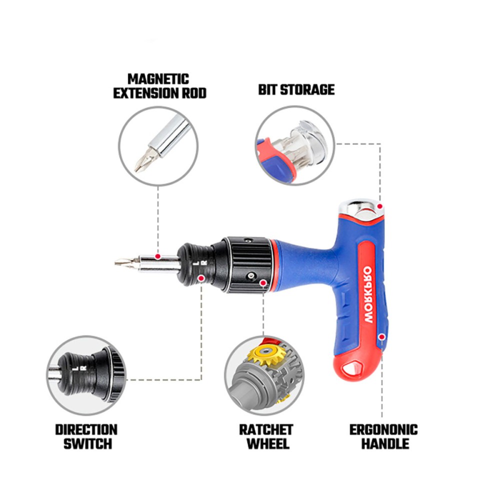 Tournevis à cliquet Workpro 8 Pièces