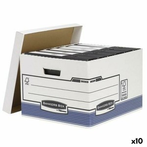 boîte pour archives Fellowes Bleu Blanc 10 Unités (29,4 x 38,7 x 44,5 cm)