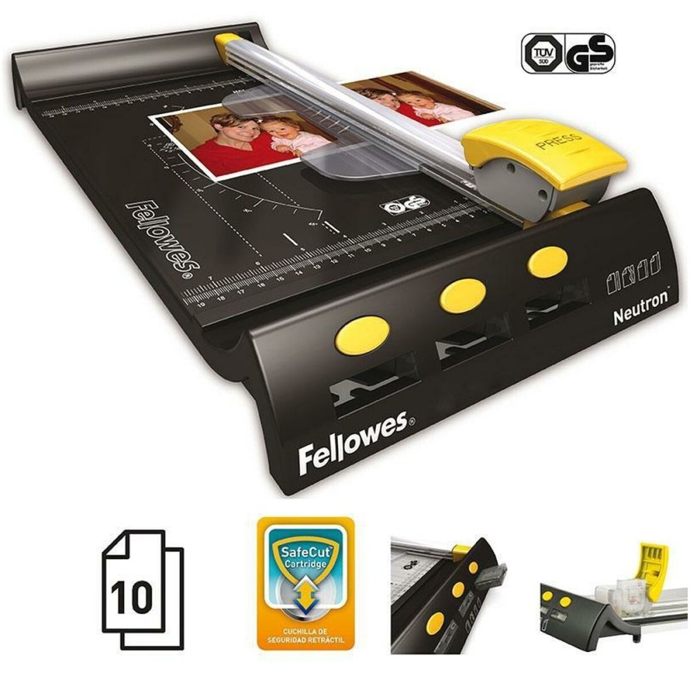 Rogneuse Fellowes NEUTRON Noir Argenté A4 (4 Unités)