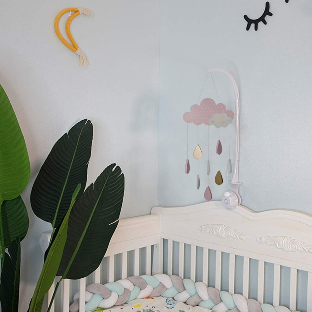 Cot Mobile Atmosphera Clouds Pink MDF Wood