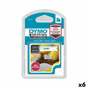 Thermotransfer-Farbband Dymo Weiß Schwarz 12 x 5,5 mm (6 Stück)