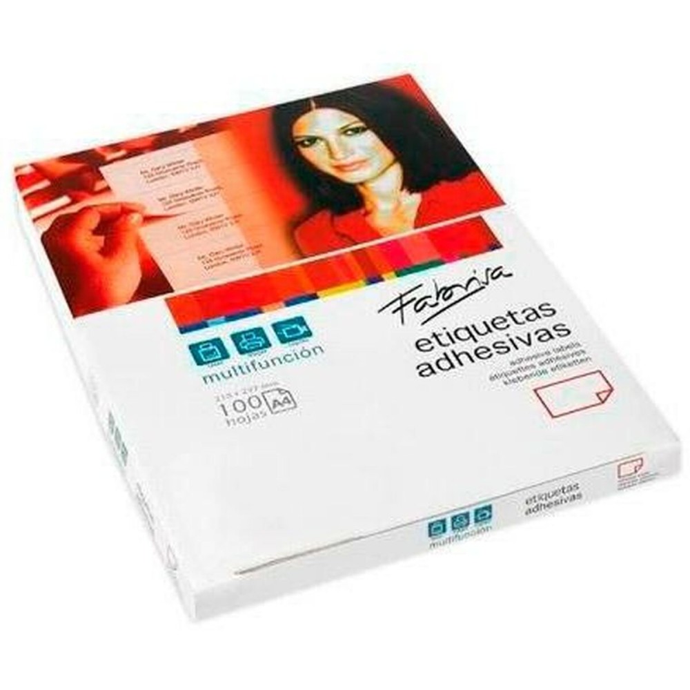 Klebeetiketten Fabrisa Weiß 100 Blatt 105 x 42,4 mm (5 Stück)