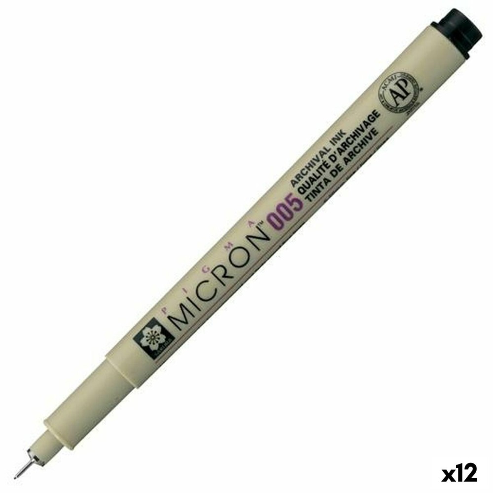 Feutres Talens Sakura PIGMA MICRON 005 Noir (12 Unités)