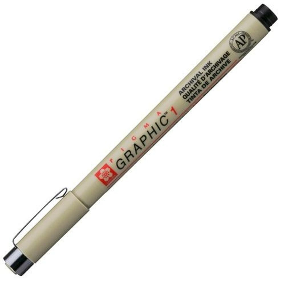 Felt-tip pens Talens Sakura PIGMA GRAPHIC 1 Black (12 Units)