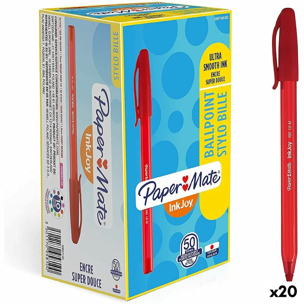 Stift Paper Mate Inkjoy 50 Stücke Rot 1 mm (20 Stück)