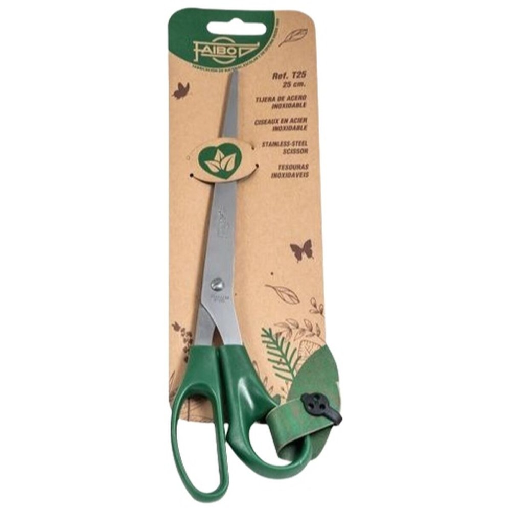 Ciseaux Faibo Vert Acier inoxydable Plastique 25 cm (10 Unités)