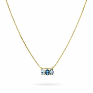 Damenhalskette 24KAE 32469Y Gold Blau