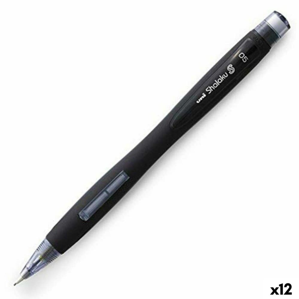 Druckbleistift Uni-Ball SHALAKU S Schwarz 0,5 mm (12 Stück)