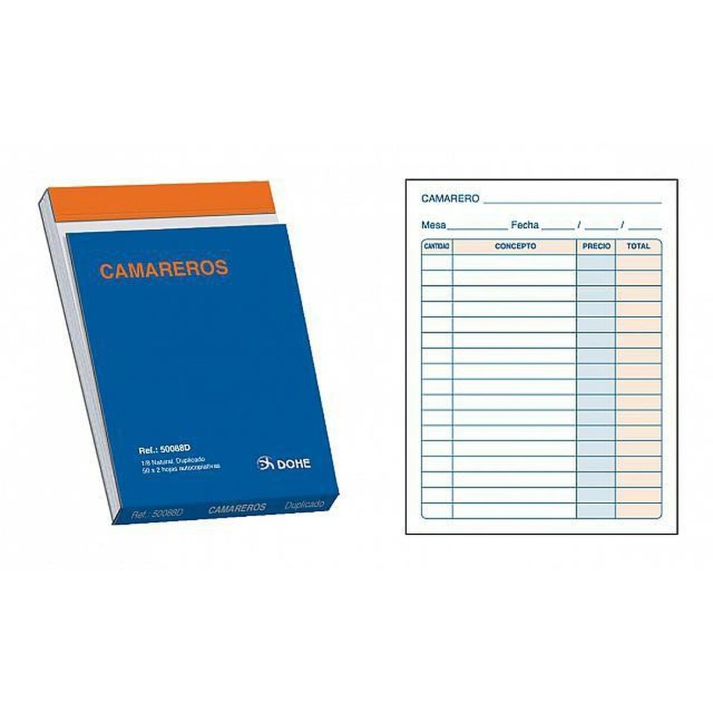 Carnet de serveur DOHE 50088D 1/8 10 Pièces 100 Volets