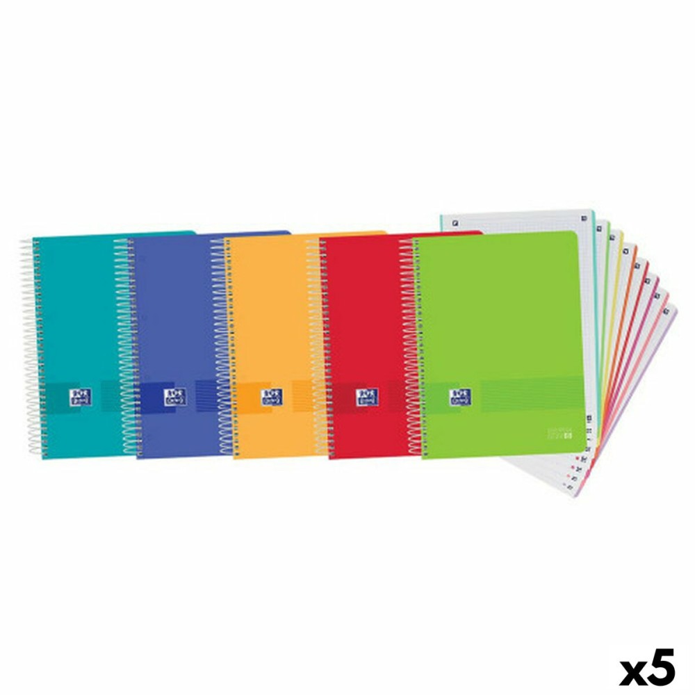 Set of exercise books Oxford Multicolour A4 160 Sheets (5 Units)